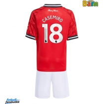 Manchester United Casemiro #18 Hjemmedraktsett Barn 2025-26 Kortermet (+ Korte bukser)